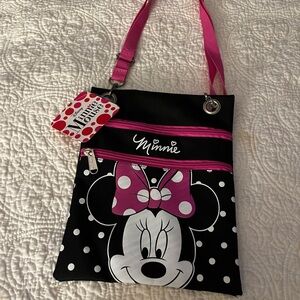 Disney Minnie Mouse Black and Pink Crossbody Bag